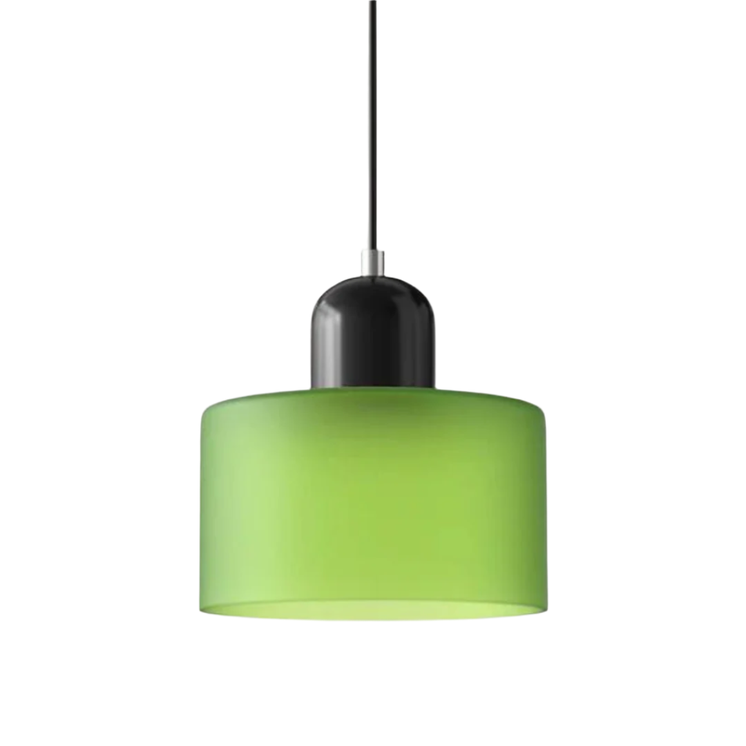 Glass Pendant Light Elegant Cylindrical Hanging Lamp for Cozy Living Spaces