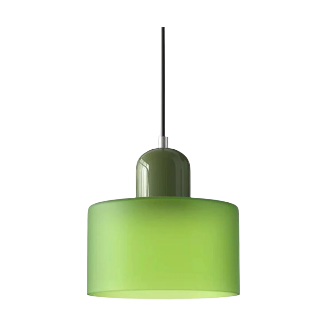 Glass Pendant Light Elegant Cylindrical Hanging Lamp for Cozy Living Spaces