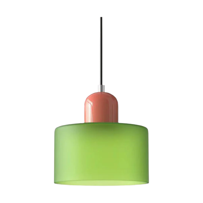 Glass Pendant Light Elegant Cylindrical Hanging Lamp for Cozy Living Spaces