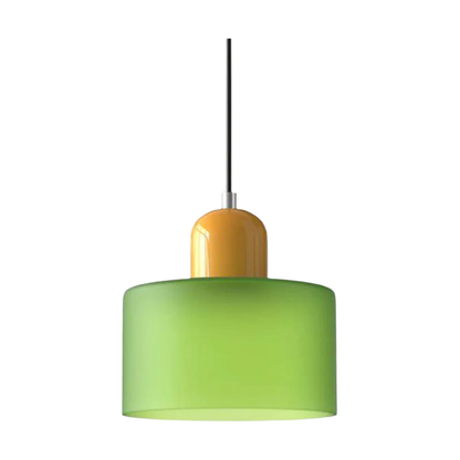 Glass Pendant Light Elegant Cylindrical Hanging Lamp for Cozy Living Spaces