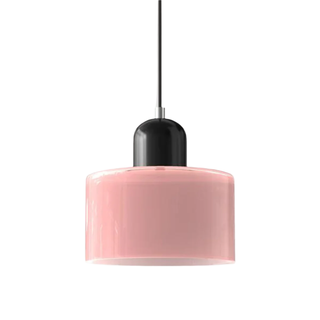 Glass Pendant Light Elegant Cylindrical Hanging Lamp for Cozy Living Spaces