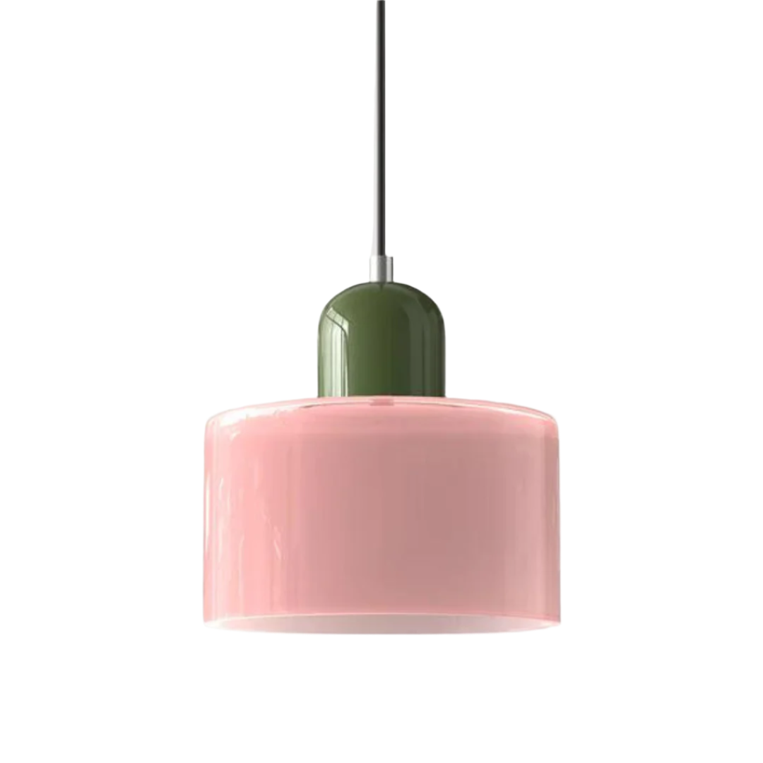 Glass Pendant Light Elegant Cylindrical Hanging Lamp for Cozy Living Spaces
