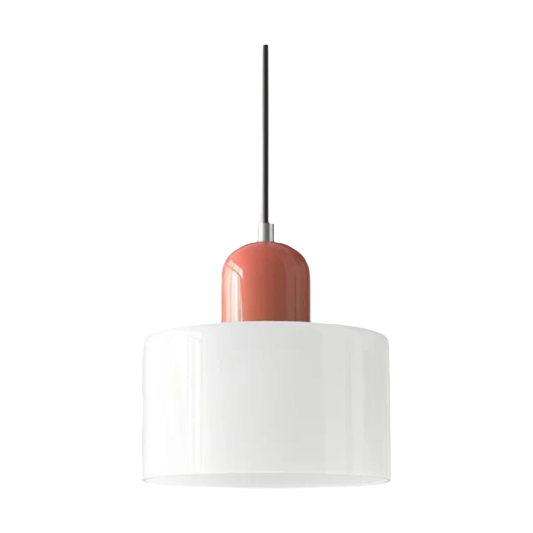 Glass Pendant Light Elegant Cylindrical Hanging Lamp for Cozy Living Spaces