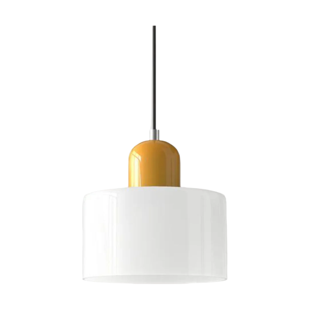 Glass Pendant Light Elegant Cylindrical Hanging Lamp for Cozy Living Spaces