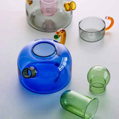 Set per preparare il tè in vetro con teiera e tazza