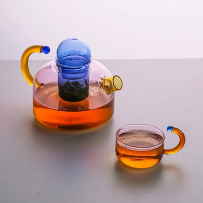 Set per preparare il tè in vetro con teiera e tazza