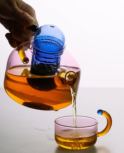 Set per preparare il tè in vetro con teiera e tazza
