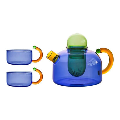 Set per preparare il tè in vetro con teiera e tazza