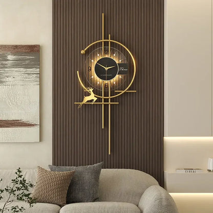 GlimmerClock - Modern Elegant Wall Clock with Gold Accent Design