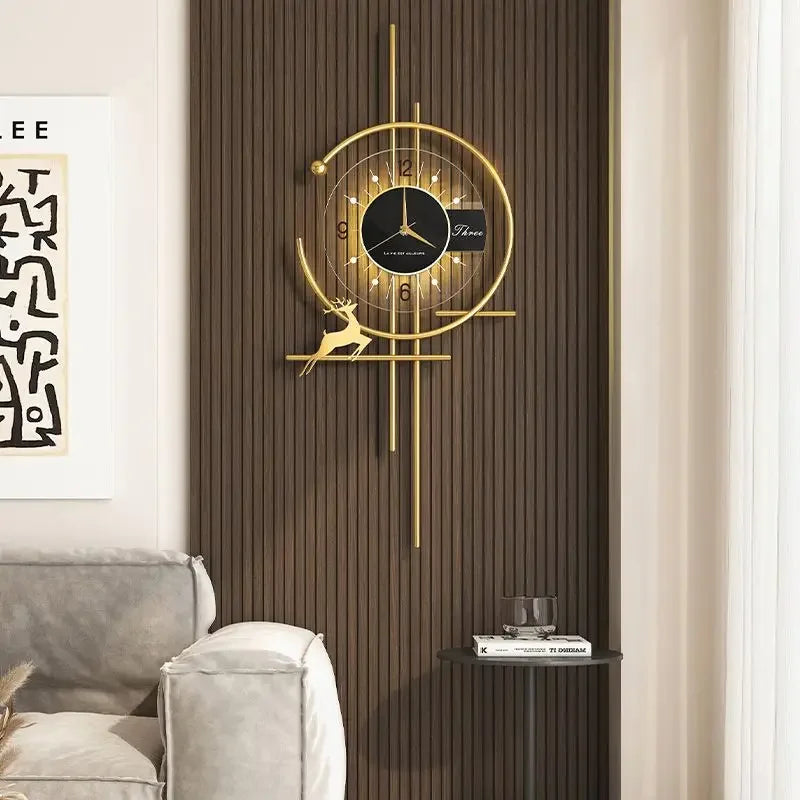 GlimmerClock - Modern Elegant Wall Clock with Gold Accent Design