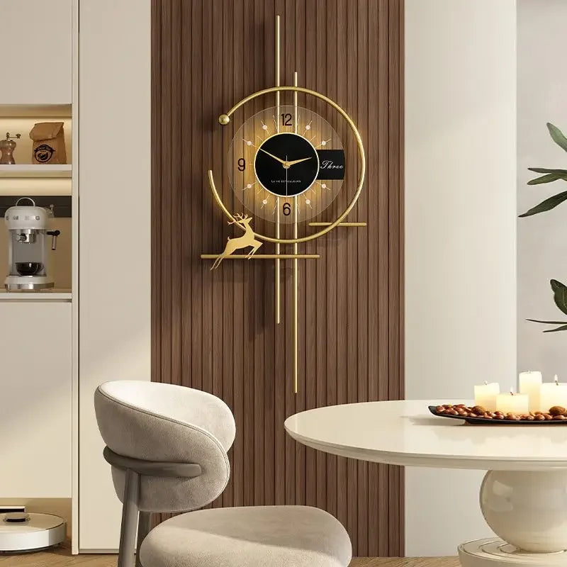 GlimmerClock - Modern Elegant Wall Clock with Gold Accent Design
