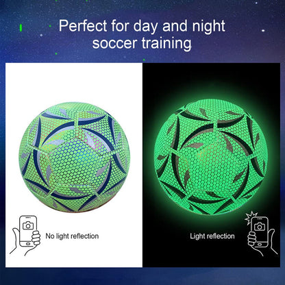 GlowBal Reflective Football Waterproof Glow Soccer Ball for Day & Night Play
