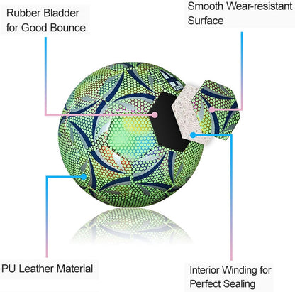 GlowBal Reflective Football Waterproof Glow Soccer Ball for Day & Night Play
