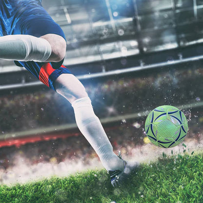 GlowBal Reflective Football Waterproof Glow Soccer Ball for Day & Night Play