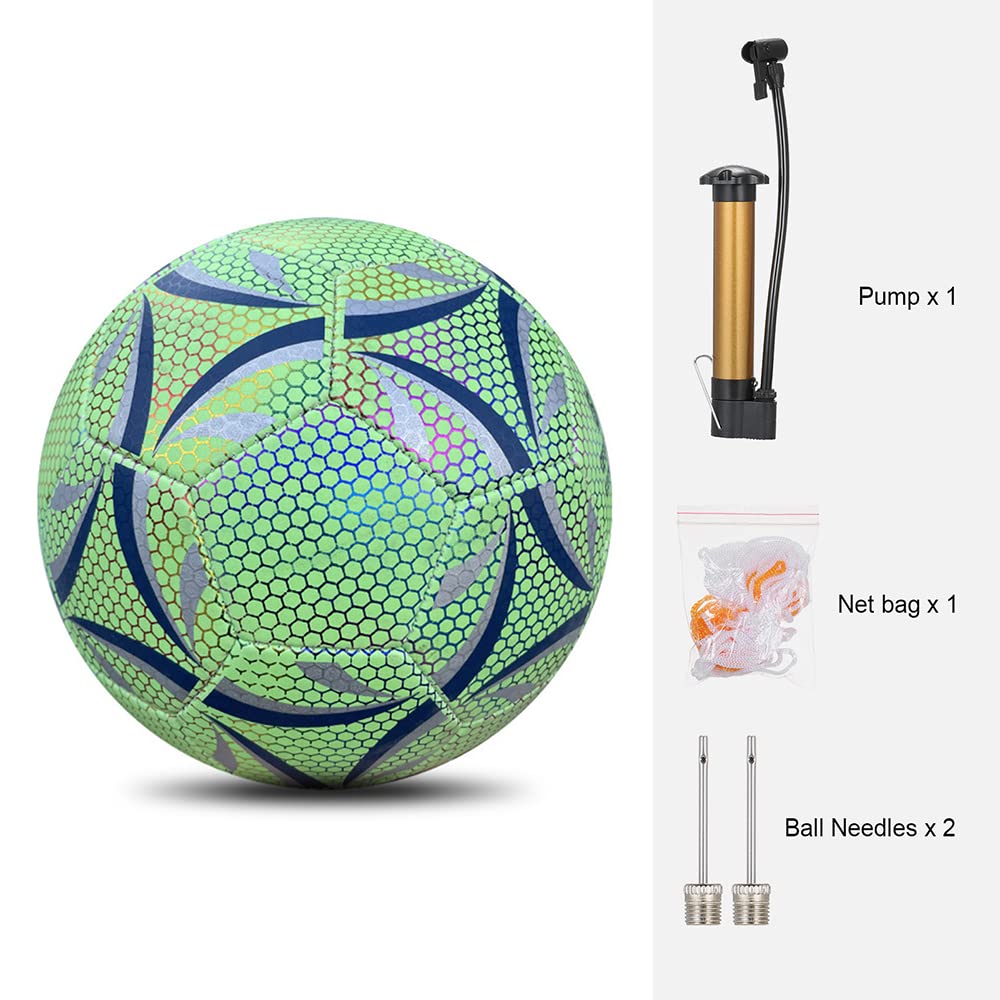 GlowBal Reflective Football Waterproof Glow Soccer Ball for Day & Night Play