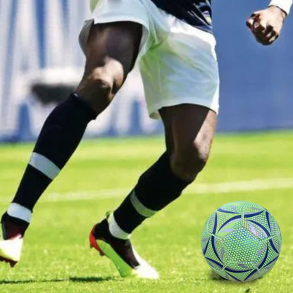GlowBal Reflective Football Waterproof Glow Soccer Ball for Day & Night Play