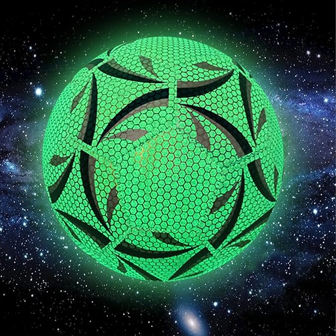 GlowBal Reflective Football Waterproof Glow Soccer Ball for Day & Night Play