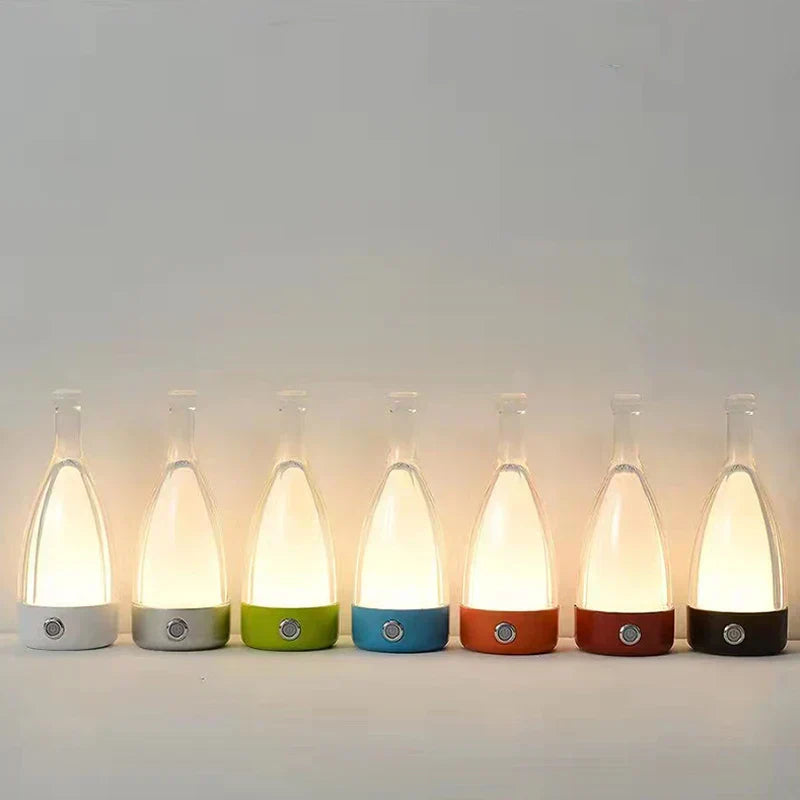GlowBottle Elegant Bottle Lamp – Rechargeable LED Mood Light