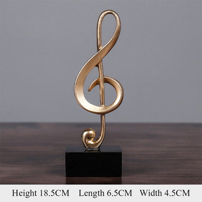 GoldenTune Elegant Gold Musical Notes Decorative Figurine