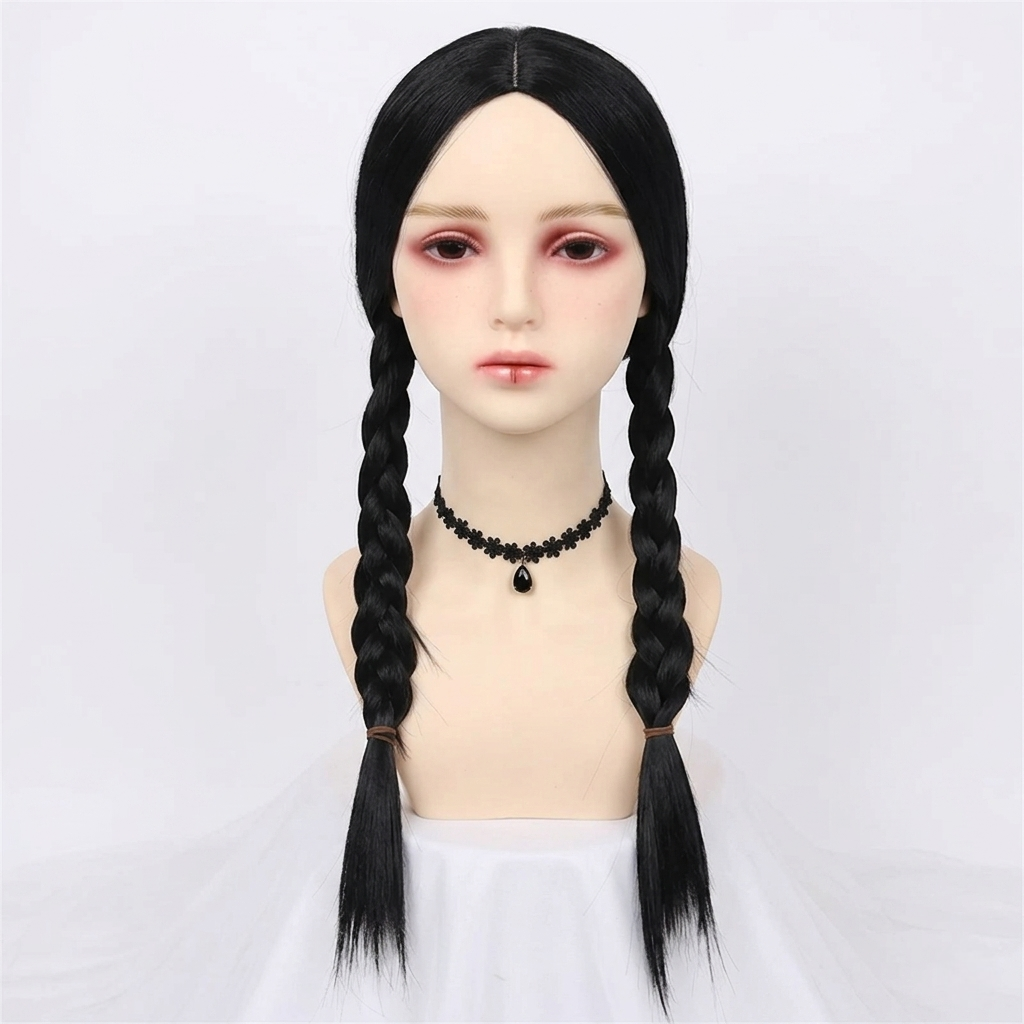 Gothic Halloween Costume Dress Cosplay Outfit With Wig Options