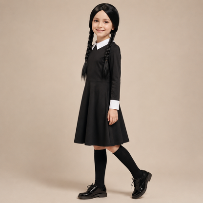 Gothic Halloween Costume Dress Cosplay Outfit With Wig Options