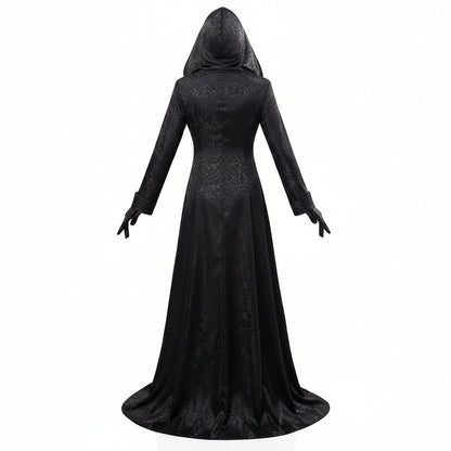 Gotisk vampyrkostume til Halloween med kjole og kappe, cosplay-sæt