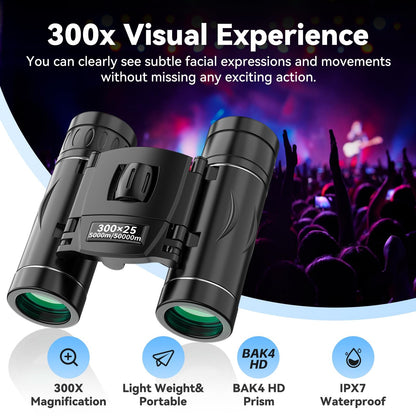 HD Compact Binoculars 40X Magnification Portable Outdoor Viewing