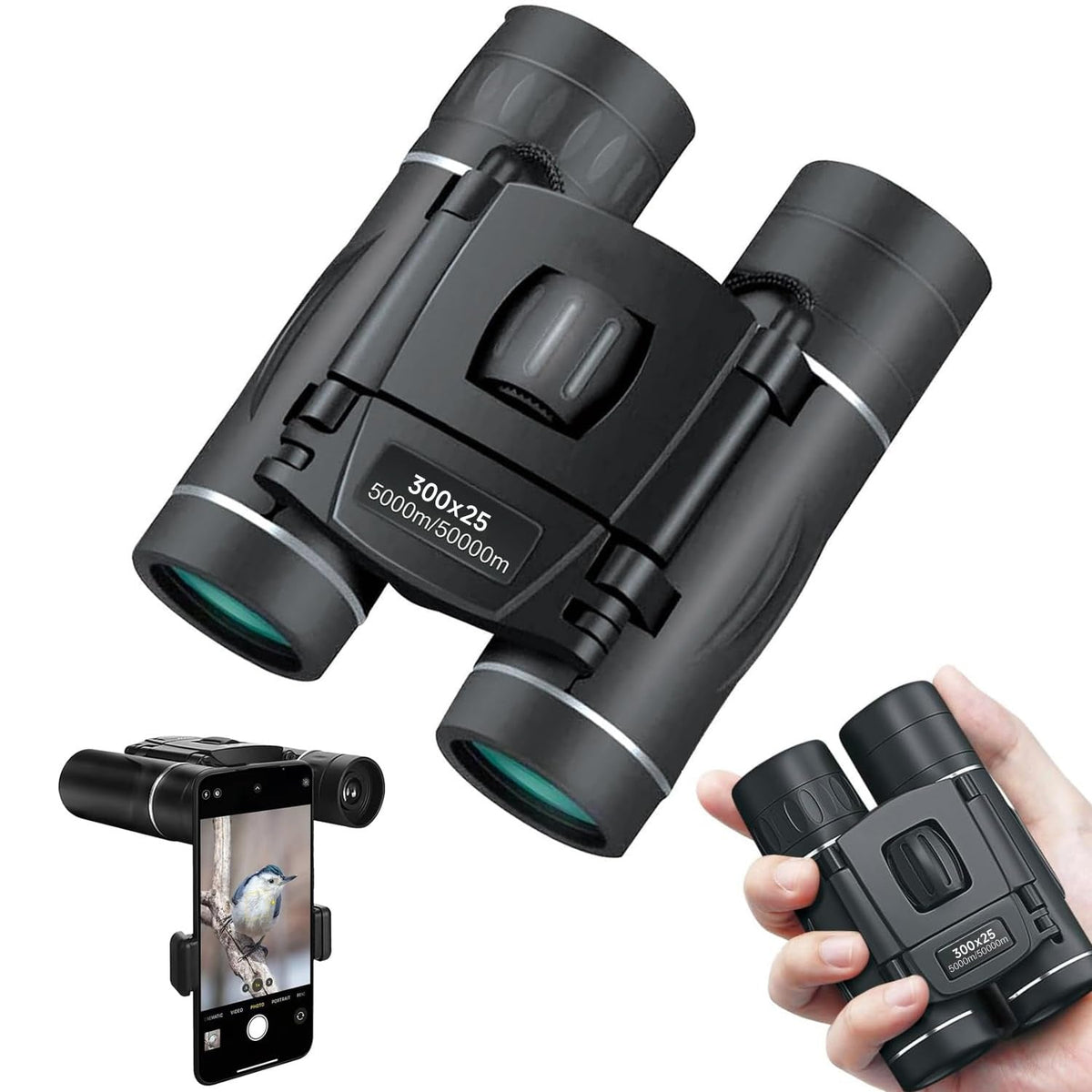 HD Compact Binoculars 40X Magnification Portable Outdoor Viewing