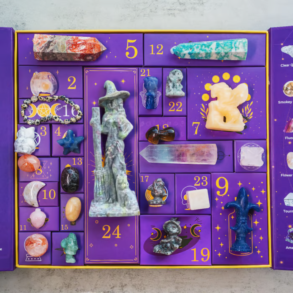 Halloween-adventskalender 31 dage krystalinspireret nedtællingspynt