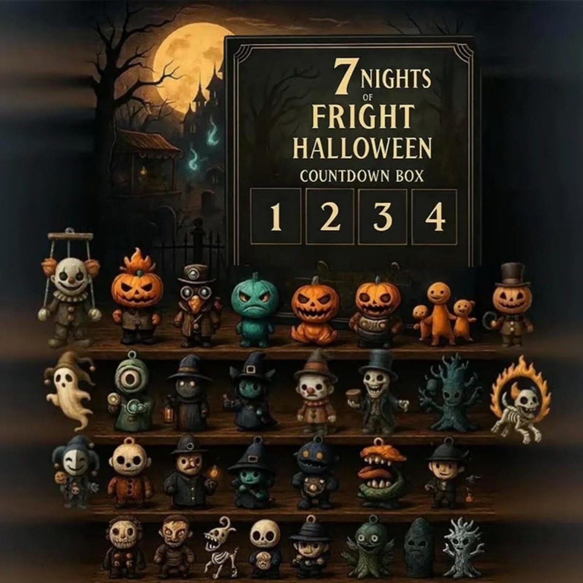 Halloween-adventskalender nedtælling sæsonbestemt gavepynt