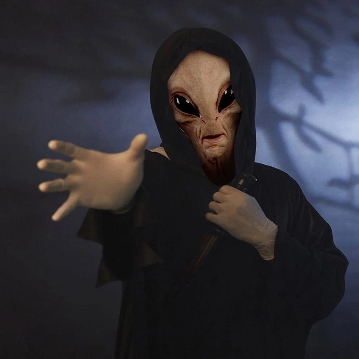 Halloween-udlændingemaske helhovedskostumetilbehør til uhyggelig fest