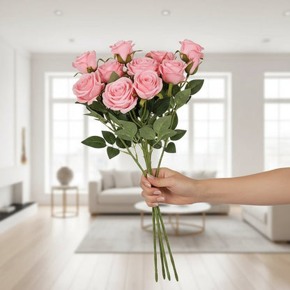 Rose artificiali per Halloween, fiori finti a stelo lungo per decorazioni da festa