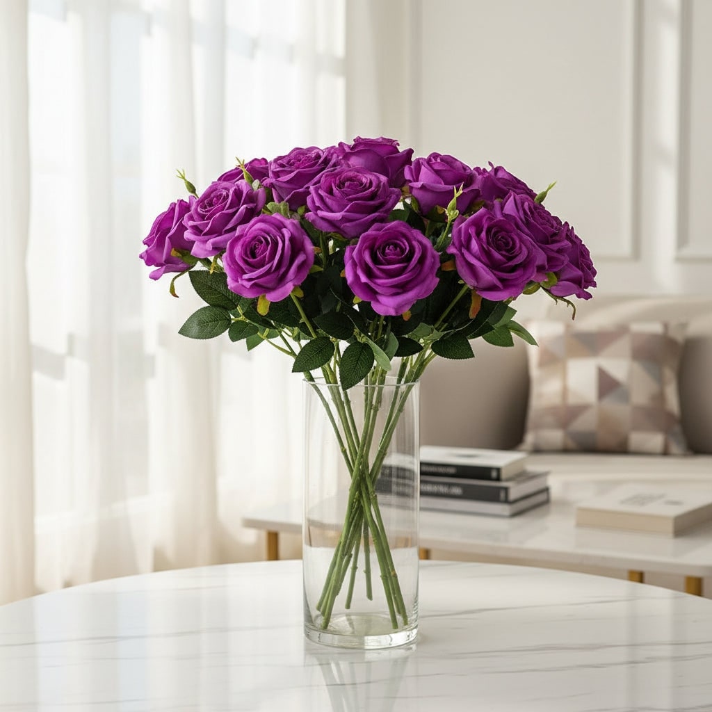 Rose artificiali per Halloween, fiori finti a stelo lungo per decorazioni da festa