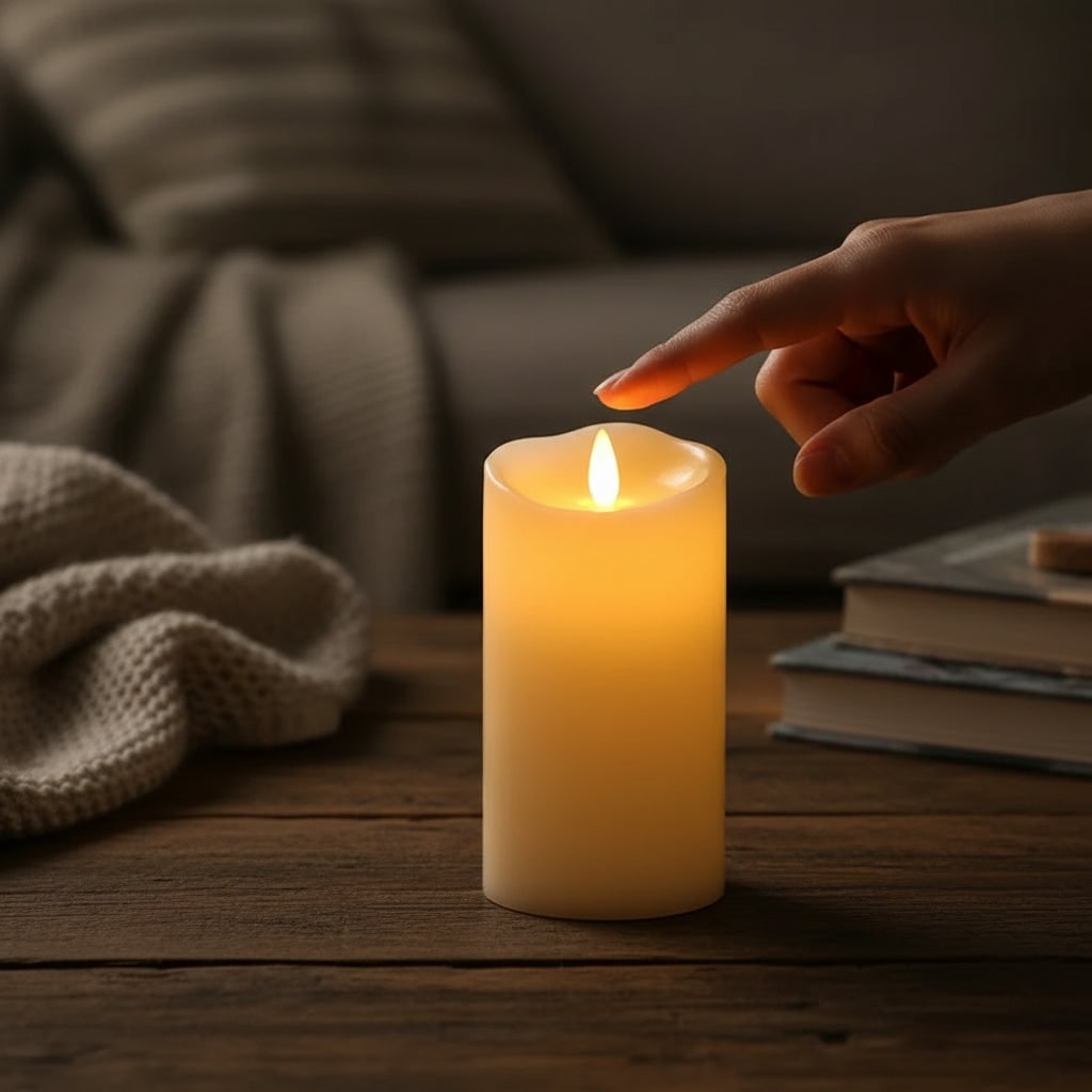 Candele finte LED alimentate a batteria per Halloween con fiamma tremolante e bordo ondulato