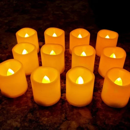 Candele finte LED alimentate a batteria per Halloween con fiamma tremolante e bordo ondulato