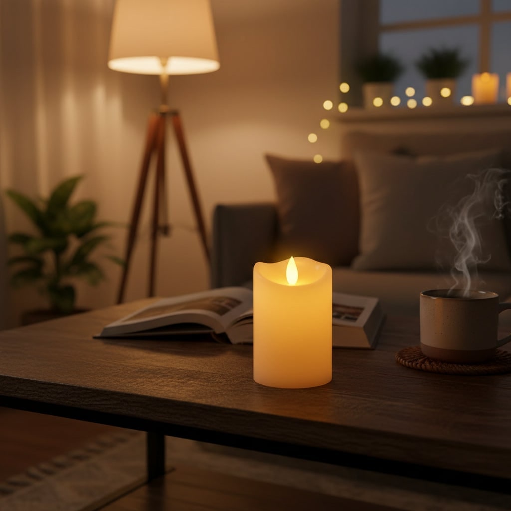 Candele finte LED alimentate a batteria per Halloween con fiamma tremolante e bordo ondulato