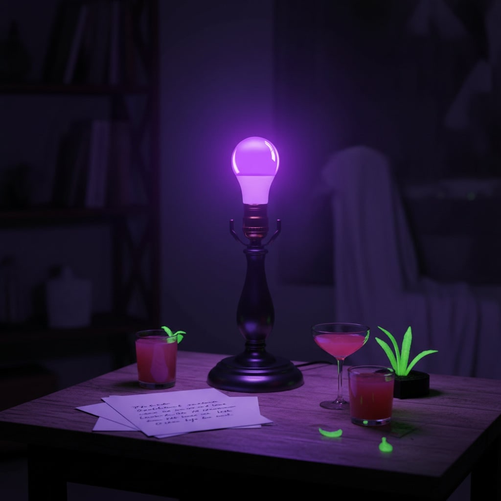 Halloween Blacklight LED UV Bulb with Purple Glow Effect for Party Decor