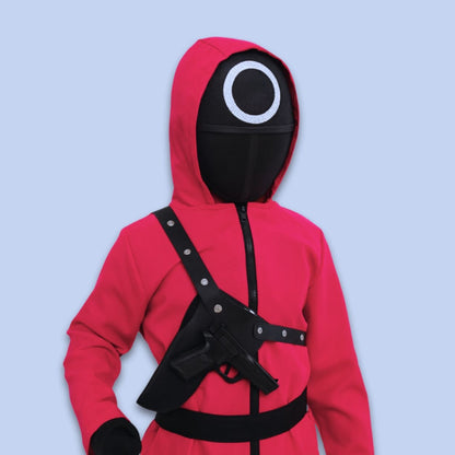 Set di costume da Halloween per bambini con tuta con cappuccio e maschera, outfit da festa