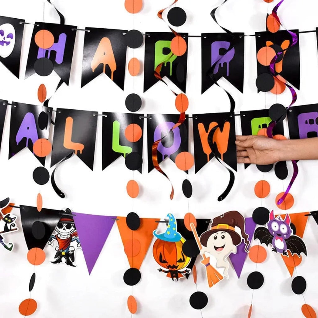 Halloween Decoration Banner Wall Hanging Party Backdrop Seasonal Decor