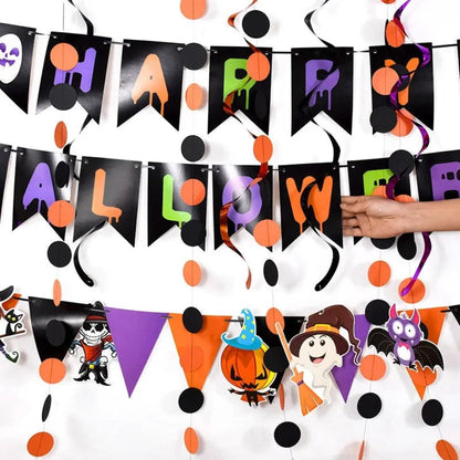 Halloween Decoration Banner Wall Hanging Party Backdrop Seasonal Decor