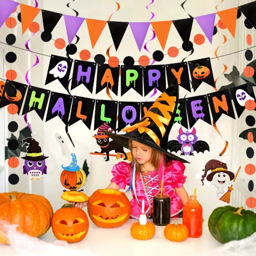 Halloween Decoration Banner Wall Hanging Party Backdrop Seasonal Decor