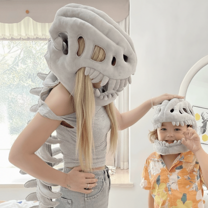 Halloween Dinosaur Skeleton Plush Costume Kids Party Dress Up Outfit