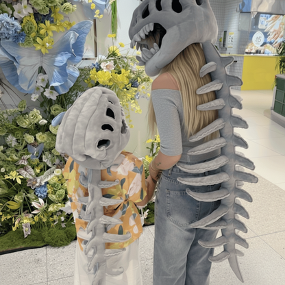 Halloween Dinosaur Skeleton Plush Costume Kids Party Dress Up Outfit