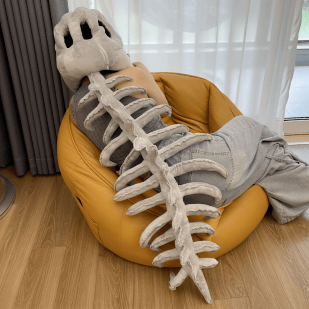 Halloween Dinosaur Skeleton Plush Costume Kids Party Dress Up Outfit