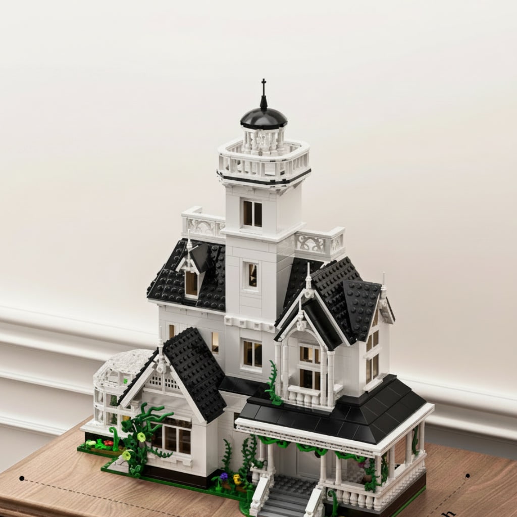 Halloween Haunted House Brick Building Set Spooky Model Toy Display