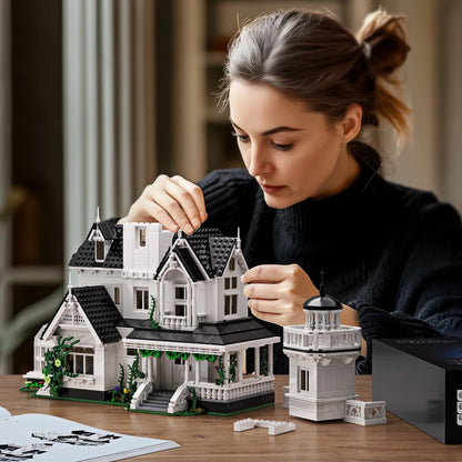 Halloween Haunted House Brick Building Set Spooky Model Toy Display