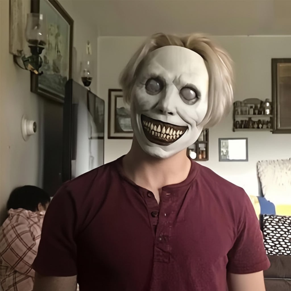 Realistisk og skræmmende Halloween-ansigtsmaske, kostumerekvisit til fester for voksne