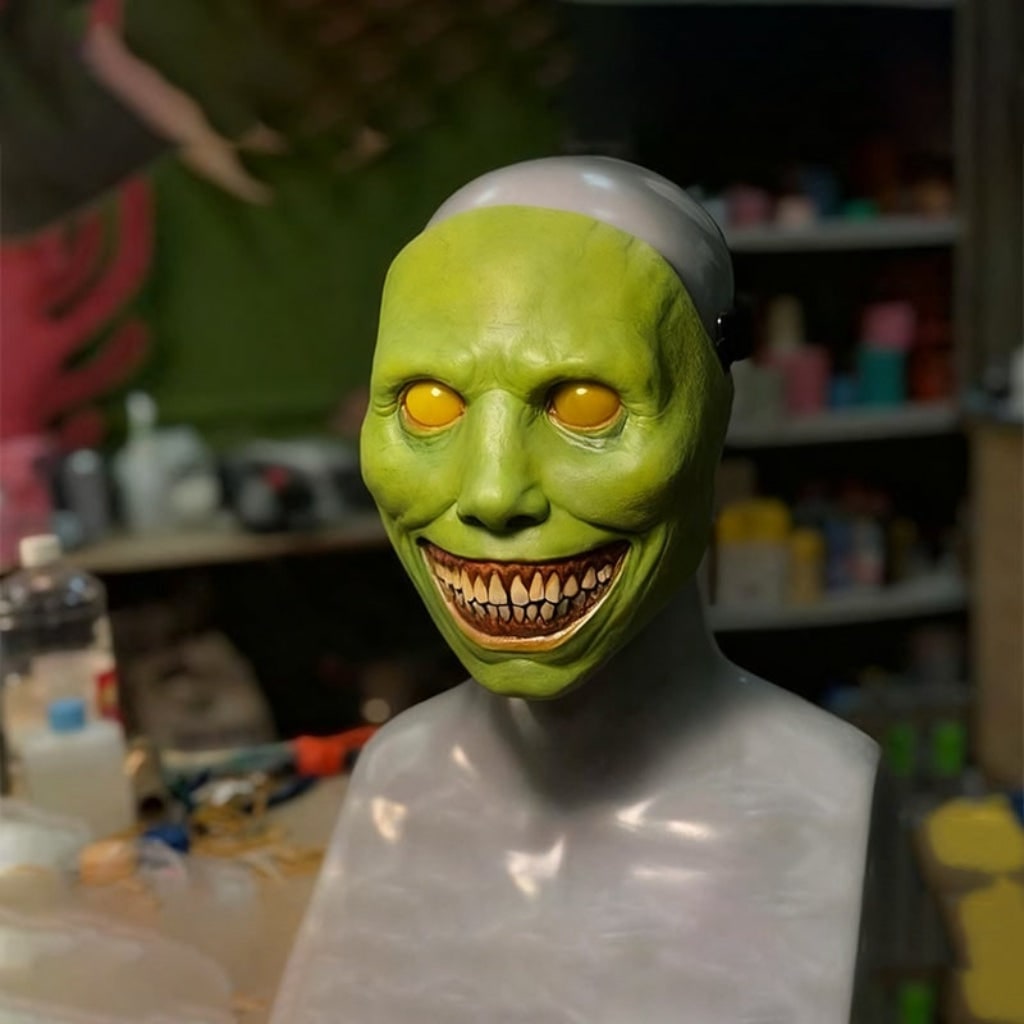 Realistisk og skræmmende Halloween-ansigtsmaske, kostumerekvisit til fester for voksne