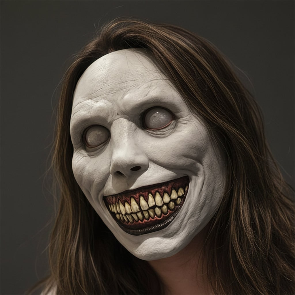 Realistisk og skræmmende Halloween-ansigtsmaske, kostumerekvisit til fester for voksne