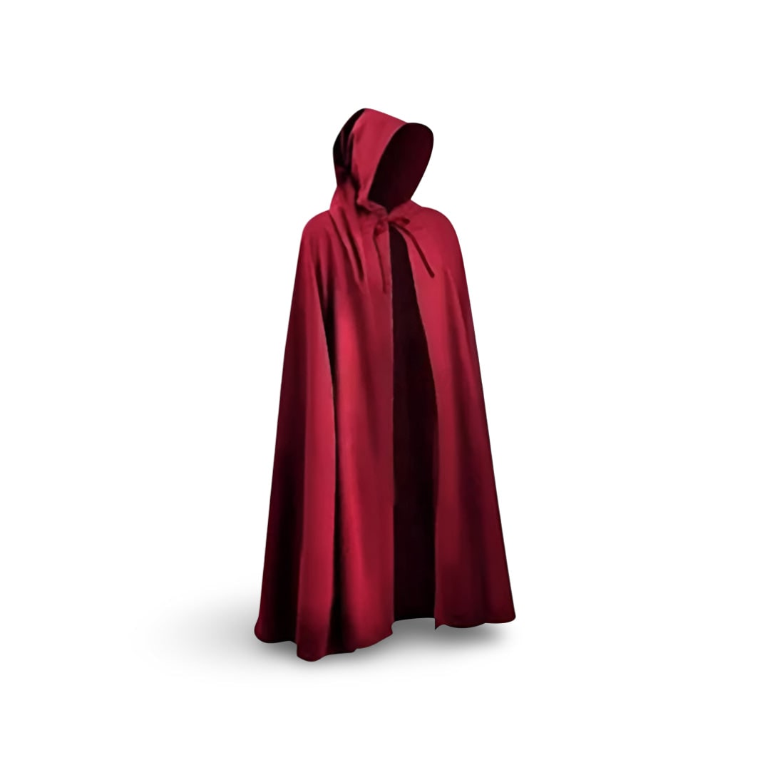 Halloween Medieval Knight Costume Tunic with Hooded Templar Cloak
